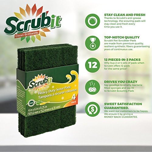 Scouring Pads - Heavy Duty Household Cleaning Scrubber - Reusable Scrubbing - Image 3
