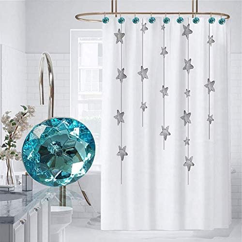 12 Pcs Bling Rhinestones Shower Curtain Hooks Bathroom Rolling Hooks - Image 5