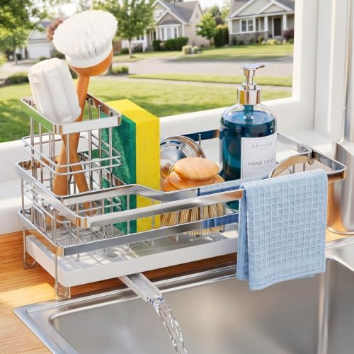 Sponge Holder for Kitchen Sink, Self-draining Sink Caddy by GUUKAR