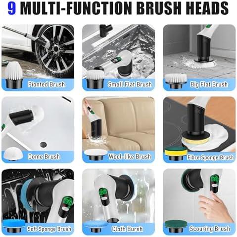Electric Cleaning Brush, 9 in 1 Electric Brush - Image 3