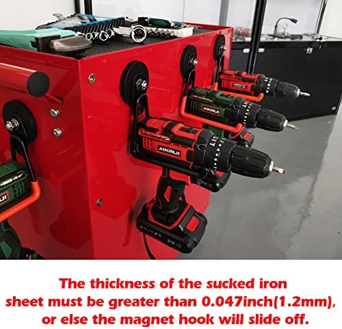ULIBERMAGNET Magnetic Hooks, Heavy Duty Extra Large Hooks, Power Tool Organizer - Image 6