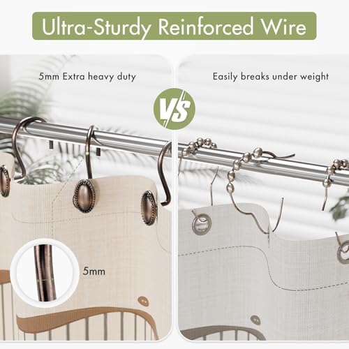 AmazerBath Bronze Shower Curtain Hooks, Decorative Modern Shower Curtain Hangers - Image 3