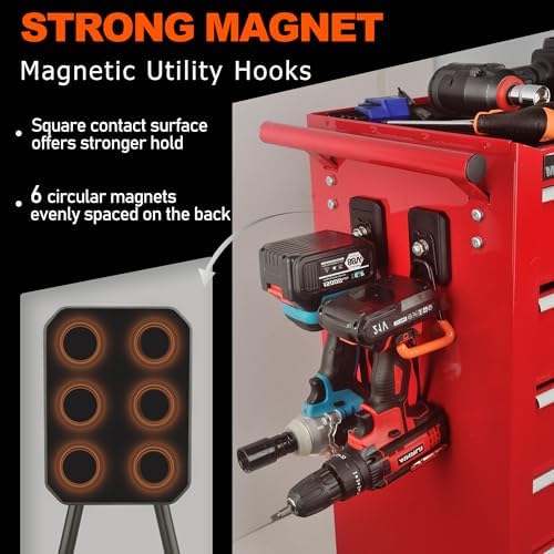 ULIBERMAGNET Heavy Duty Magnetic Hooks, 4 Pack Strong Extra Large Magnet Hook - Image 3