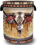 Longhorn Cattle Laundry Basket Oxford Cloth Foldable Hamper 18.9x16.5 Inch by Unknown
