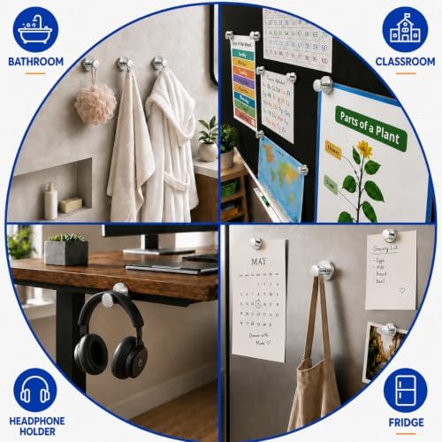 Grtard 5 PCS Strong Magnet Hooks Heavy Duty, 150 lb Magnetic Hooks - Image 7