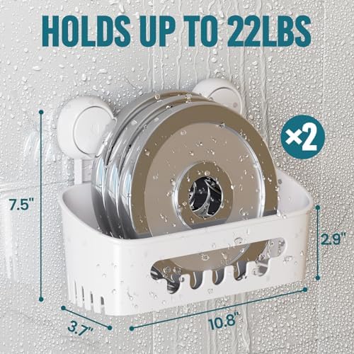 TAILI Shower Caddy Suction Cup 2 Pack, Heavy Duty Bathroom Organizer, Removable - Image 3