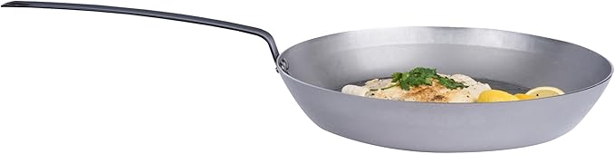 Restaurantware Met Lux 16 Inch Fry Pans, 6 No-Stick Frying Pans - Induction-Ready, Triple-Riveted, Silver Carbon Steel Cooking Skillets, Durable, For Searing, Sauteing, And Browning Food