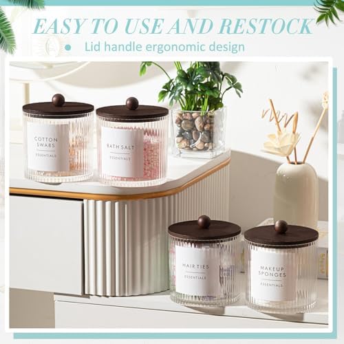 6 Pcs Plastic Holder Dispenser Bathroom Jars - Image 4