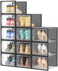 HOMIDEC XL Clear Shoe Storage Boxes, Stackable Shoe Organizer by DecorateYourHome