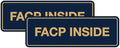 Signs ByLITA Standard FACP Inside Sign | Fire Safety Signage (Navy Blue/Gold) - Small 2 Pack