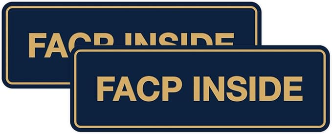 Signs ByLITA Standard FACP Inside Sign | Fire Safety Signage (Navy Blue/Gold) - Large 2 Pack