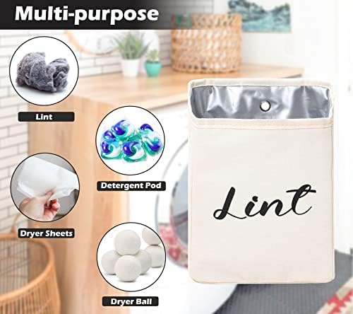 Kamehame Magnetic Lint Bin for Laundry Room Organization and Storage, Cotton - Image 4