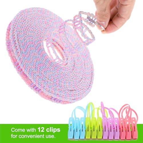 uxcell Windproof Clothesline, 10M 33ft Plastic Non-Slip Clothes Drying Rope - Image 3
