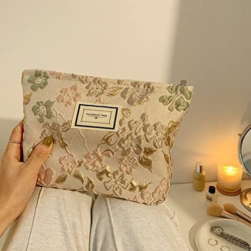 Floral Makeup Bags for Women, Zipper Cosmetic Pouch Large Purse - Image 5