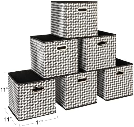 Household Essentials Foldable Fabric Storage Cubes 6-Pack – 11x11x11 Stackable - Image 2