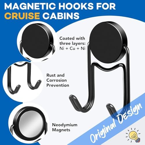 LOVIMAG Magnetic Hooks for Cruise Cabins Essentials 2026 Door Magnets 50LBS - Image 3