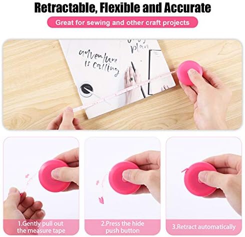 Tape Measure Retractable, Fabric Measuring Tape, 60 Inch Small Sewing Tailor - Image 4
