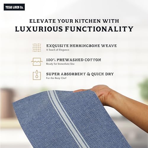 TEXAS LINEN CO. Cotton Kitchen Towels 6 Pack - Image 2