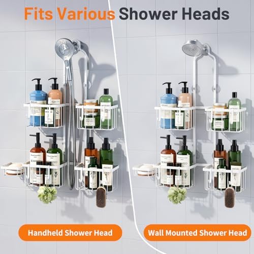 Luxspire Hanging Shower Caddy Overhead, Shower Organizer Hanging - Image 3