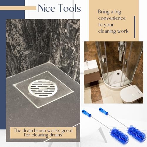 Baderke 2 Pcs Drain Brush Pipe Cleaning Tube Brush, 19.7 x 2.4 Inch - Image 5