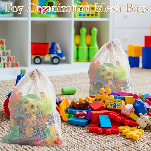 Frienda 6 Pack Mesh Drawstring Bags 11x15 Inch - Image 5