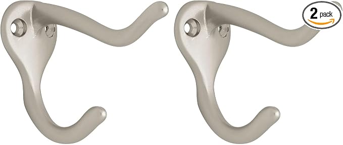 Franklin Brass Coat and Hat Hook Wall Hooks Single Pack, Satin Nickel, by Unknown