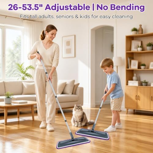 Microfiber Flat Mop for Hardwood Floor Cleaning, Dry Wet Dust Mops - Image 4