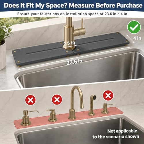 2PCS Stone Faucet Mat for Kitchen Sink, Water Absorbing Sink Tray Organizer for - Image 2