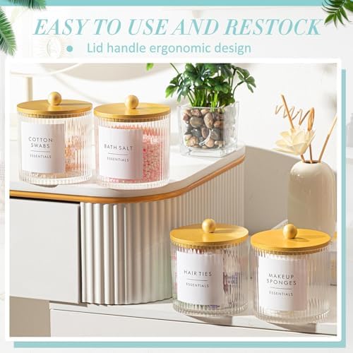 6 Pcs Plastic Holder Dispenser Bathroom Jars - Image 6