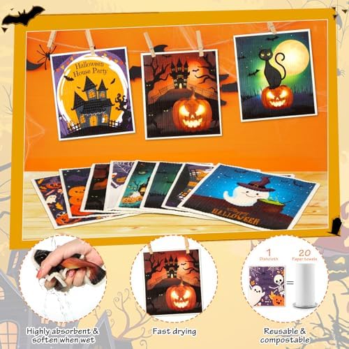Lucomb 8 Pack Halloween Swedish Dishcloths Reusable, Kitchen Sponges Soft - Image 4