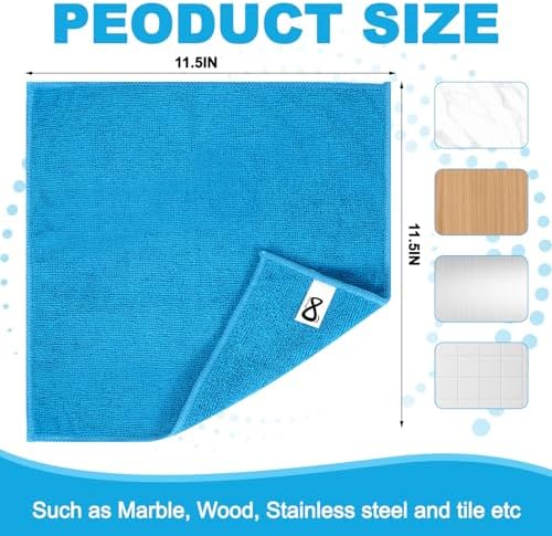 Microfiber Cleaning Cloth, 15 Pack Cleaning Towels, 11.5"x11.5" - Image 2