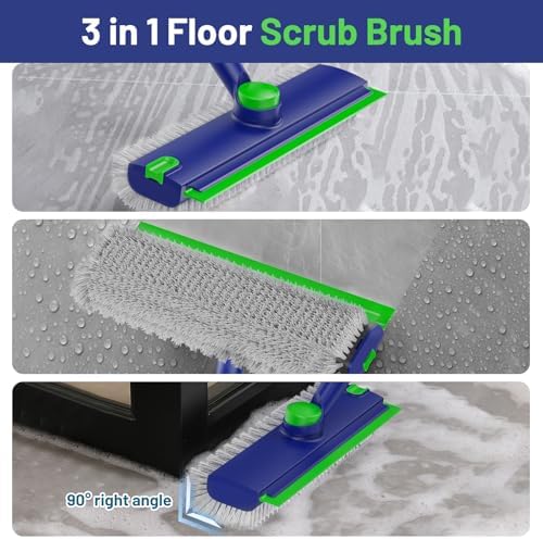 3 in 1 Floor Scrub Brush with Long Handle & Squeegee - Image 5