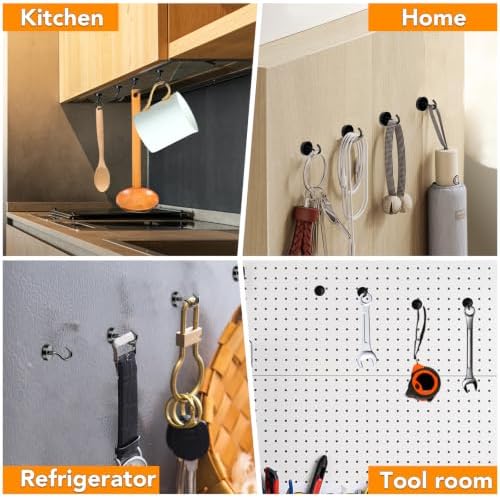 MIKEDE Magnetic Hooks, 30Lbs+ Neodymium Black Magnet Hook - Image 4