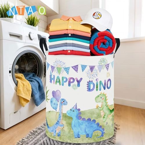 62L Kids Colorful Dinosaur Waterproof Laundry Hamper - Image 4