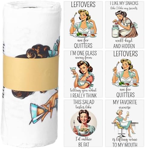 36 Pack Reusable Cloth Kitchen Paper Towels, Funny Style by Noveread