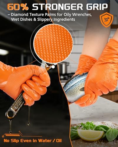 wcy 9 Mil Heavy Duty Mechanic Disposable Nitrile Gloves - Image 5