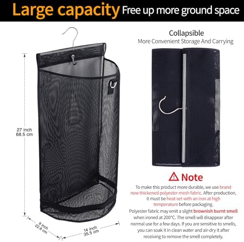 Hanging Collapsible Mesh Laundry Hamper - Image 2
