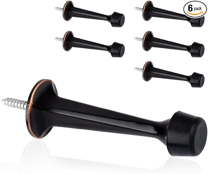 6 Pack Solid Rigid Door Stops by KOVOSCH
