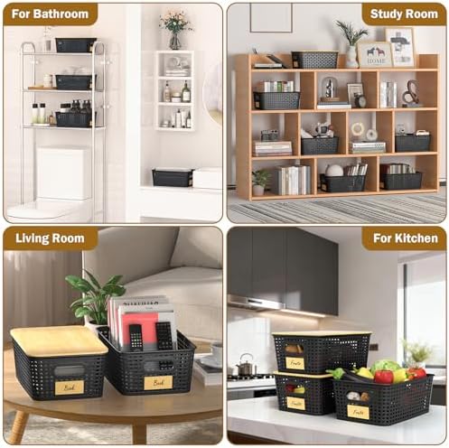Stackable Storage Baskets: 8 Pack Plastic Baskets Bins - Image 5