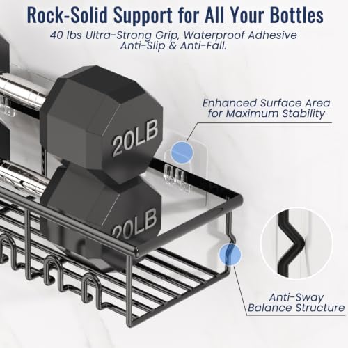 8 Pack Adhesive Large Capacity No-Drilling Shower Caddy - Image 4