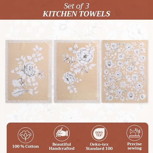 Maison d' Hermine Kitchen Towels Set of 3 Reusable 100% Cotton 27.50" x 20" - Image 2
