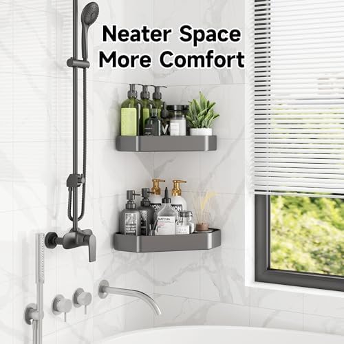 Veken Aluminum Corner Shower Caddy 4-Pack, Never Rust&Large Capacity - Image 6
