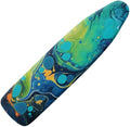 Turquoise Marble Fluid Steam Ironing Board Cover Green Blue Watercolor Splash by Daulesho