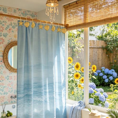 Metal Seashell Shower Curtain Hooks, Rust-Resistant Hooks - Image 2