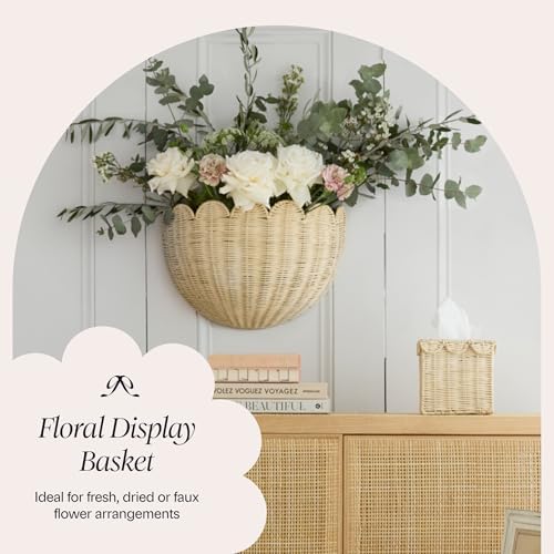 BEBE BASK The Original Scalloped Wicker Wall Basket – Set of 2 - Image 6
