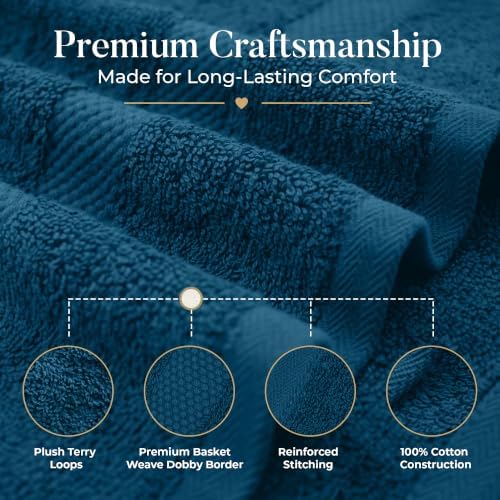 DAN RIVER 600 GSM Cotton Large Bath Towels Set of 4, 27 x 54 Inches - Image 5