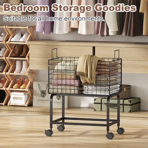 Wire Laundry Hamper Cart, Rolling Laundry Carts - Image 5