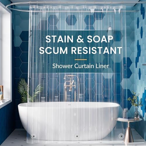 Titanker Extra Long Shower Curtain Liner 72 x 84 Clear Plastic Shower Liner by Titanker