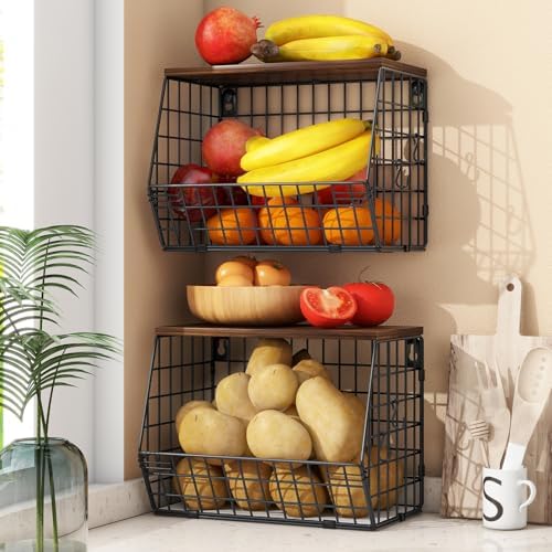 Mefirt 2pcs Fruit Basket Kitchen Storage Basket by Mefirt