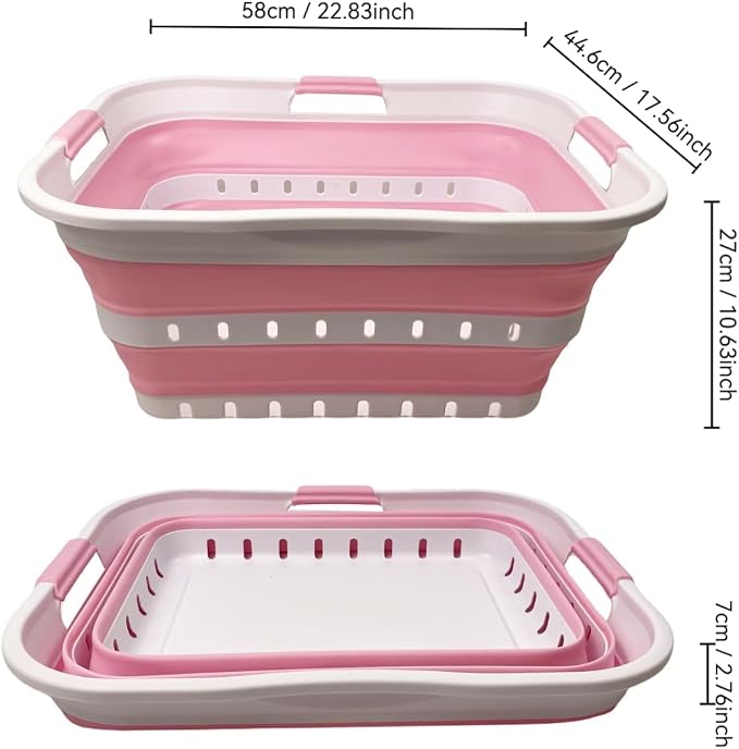 SAMMART 42 Collapsible Plastic Laundry Basket, Foldable Pop Up Storage - Image 8